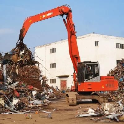 China Bonny Wzy28-8c 28 Ton Hydraulic Material Handler for Unloadding Scrap Steel From Truck at Steel Scrap Yard