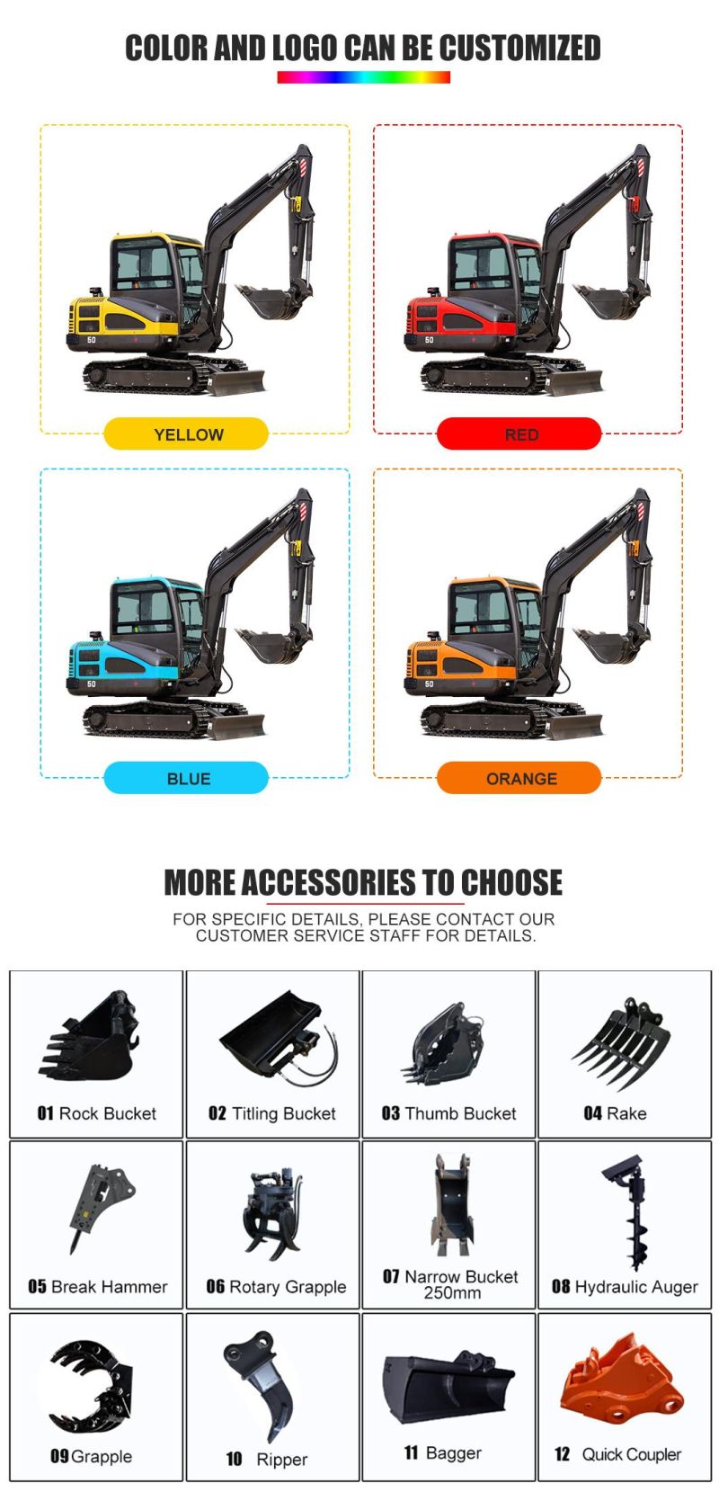 CE/EPA/Euro 5 Mini Digger China Wholesale Compact Mini Excavator 5 Ton Prices with Thumb Bucket for Sale