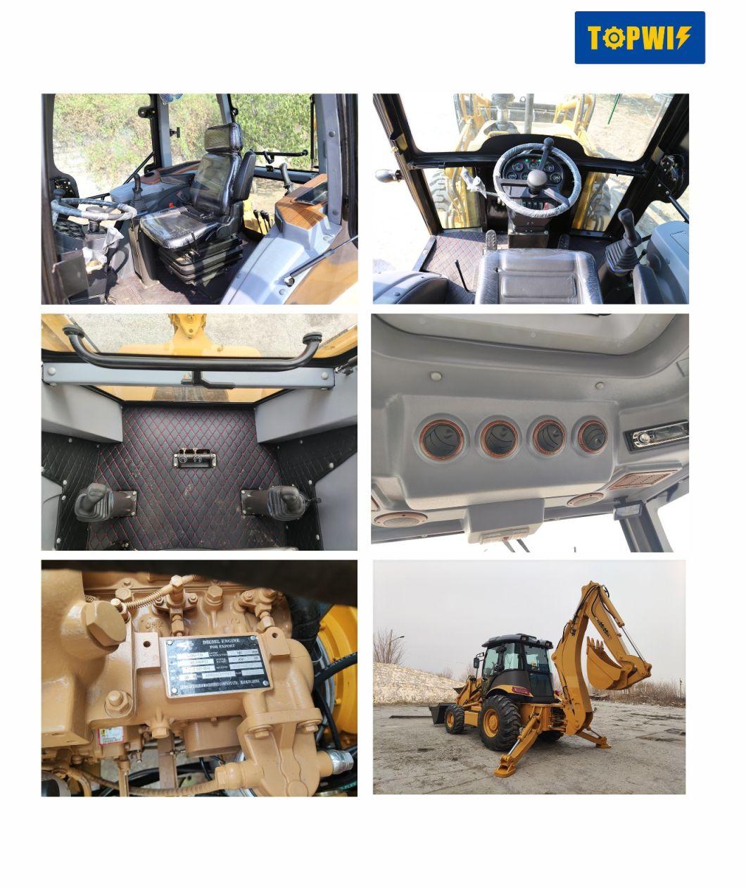 Factory /Manufacture Cheap Price 4 Wheel Drive 3ton 2.5ton Small Mini Digger Diesel Engine Backhoe Loader with Attachment Accept Customized for Farmer