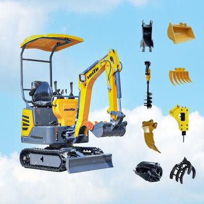 Hot Sale China 1 Ton Cabin Backhoe Mini Excavator CE ISO EPA EU5 Engine Small Digger for Sale
