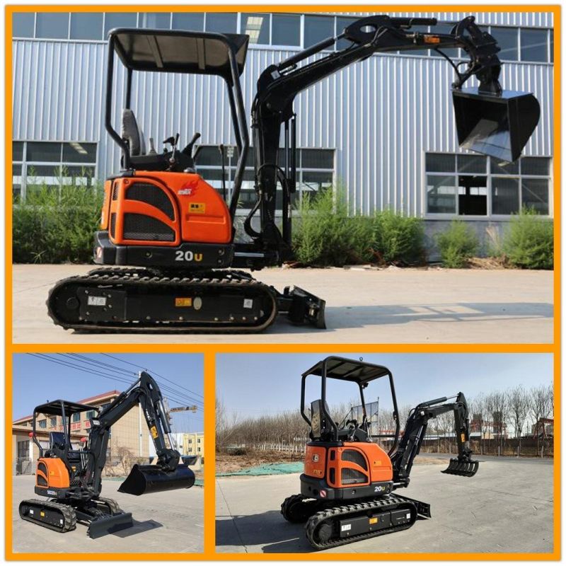 China High Standard 2 T Small Backhoe Digger Fw20u Mini Hydraulic Pump Rubber Crawler Track Excavators Cheap Price for Sale
