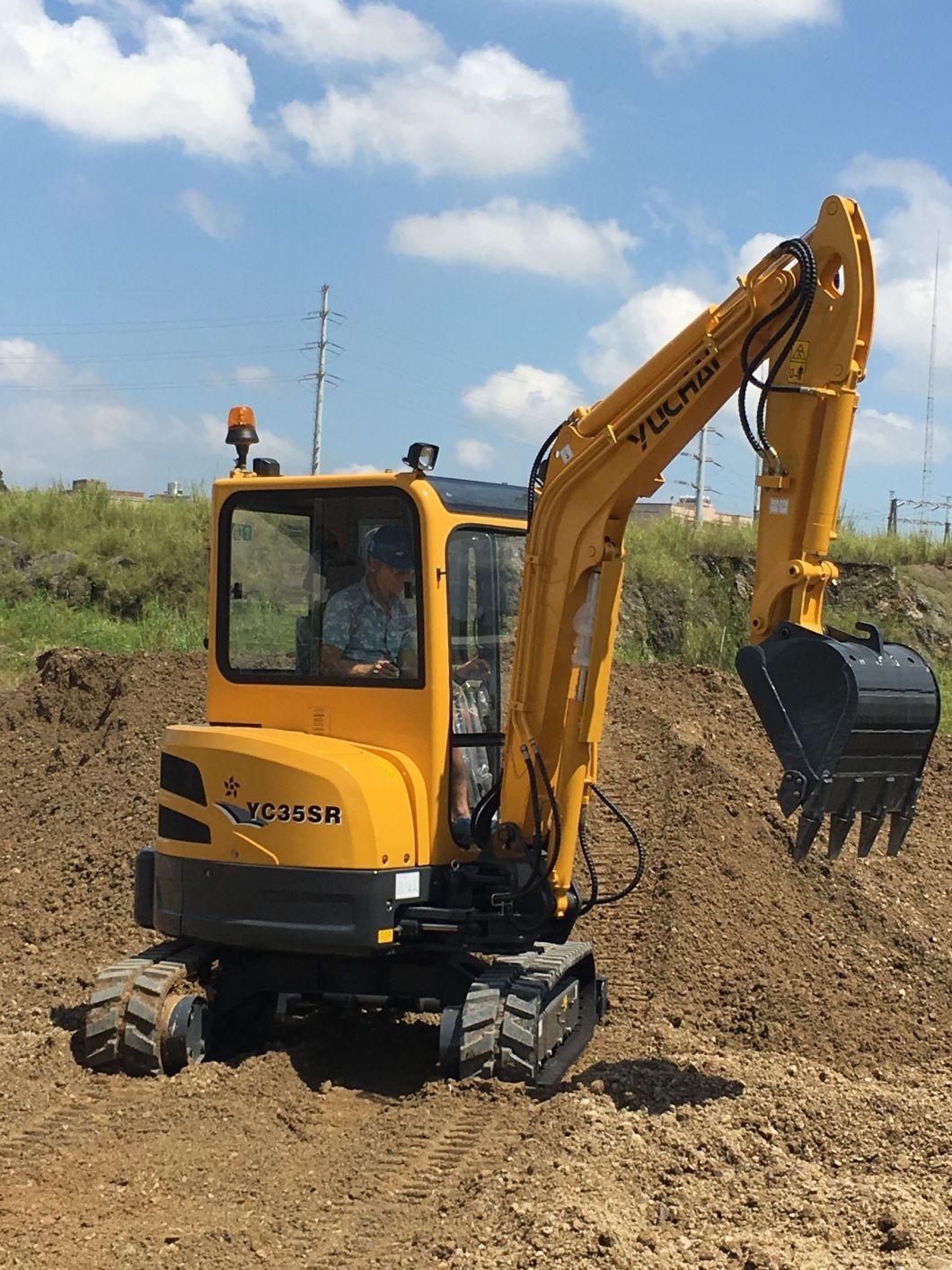 3.74 Tons 0.12cbm Rubber Tracks Yc35-9 Small Crawler Excavator