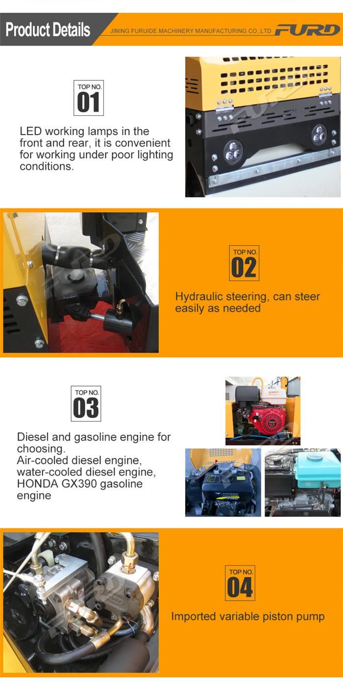 1 Ton Vibration Drum Roller Tandem Road Roller with High Quality