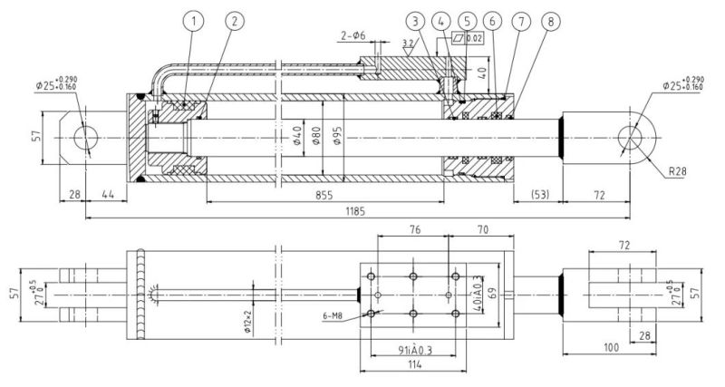 Professional Hydraulic Cylinder Oil Cylinder for Milling Machine.