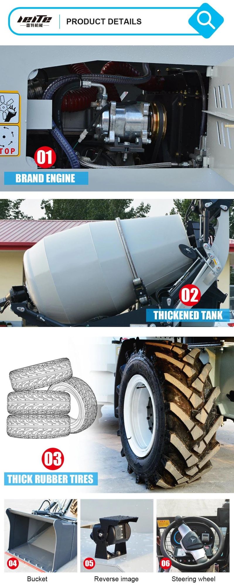 High Quality Automatic Loading Concrete Mixer Truck Fully Automatic Self Loading Concrete Mixer