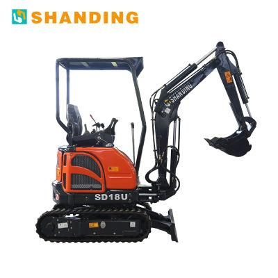 Shanding SD18u 1.8t Mini Crawler Excavator Digger with Side Swinging