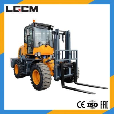 Lgcm 4dw Cross-Country Forklift with Closed Cabin, a. C