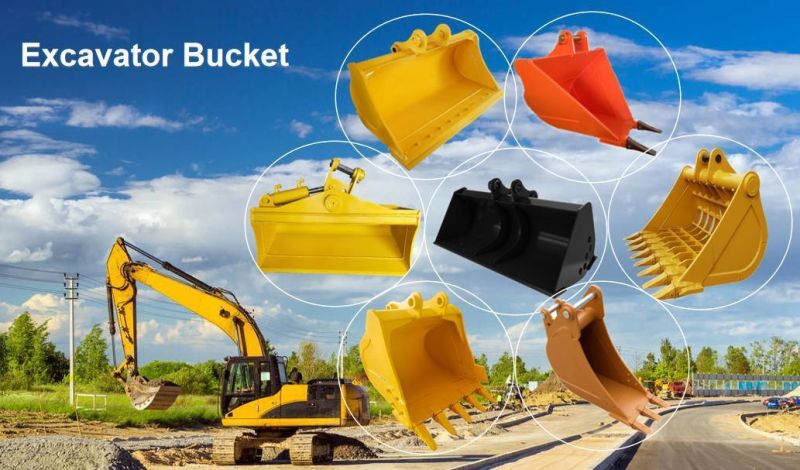 Excavator Bucket Teeth Digging Bucket Tilt 90 Degree Cleaning Bucket