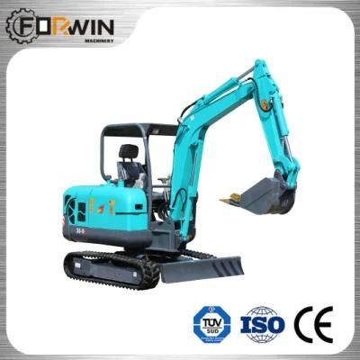 3 Ton Fw30-9 Hydraulic Backhoe Digger Rubber Crawler Belt Track Mini and Small Excavators with Canopy for Sale