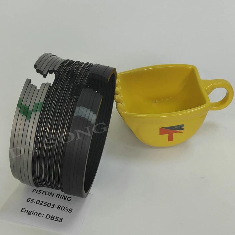 High Quality Diesel Engine Mechanical Parts Piston Ring 65.02503-8058 for Excavator Parts Dh220-7 Dh220-5 Engine Parst dB58 Generator Set