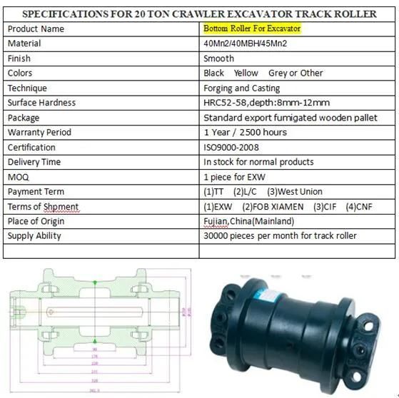 Ec210 Excavator Track Bottom Rollerd60/D65/Ty160/T160/D6c/D6d/D6h /D7g/D80/D85/Ty220/Ty230 /D155/D150/Ty320/SD8/D355/D375/Pd41/D50/D53A/D58e/SD130/D9h/D9g