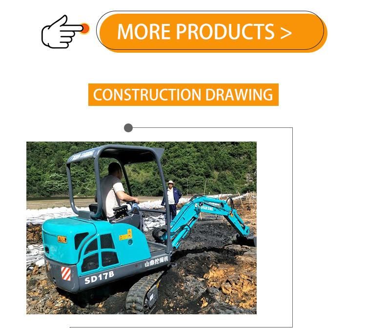 1.7t Shanding China Minibagger Mini Excavator with Cabin