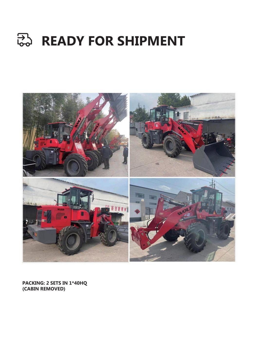 China Wheel Loader Wl928 with Rated Load 2.8t with Standard Bucket with Wood Grabber with Yto/Cummins Engine