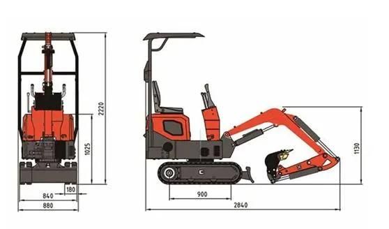 Rigid New Model Mini Bagger Construction Equipment for Europe