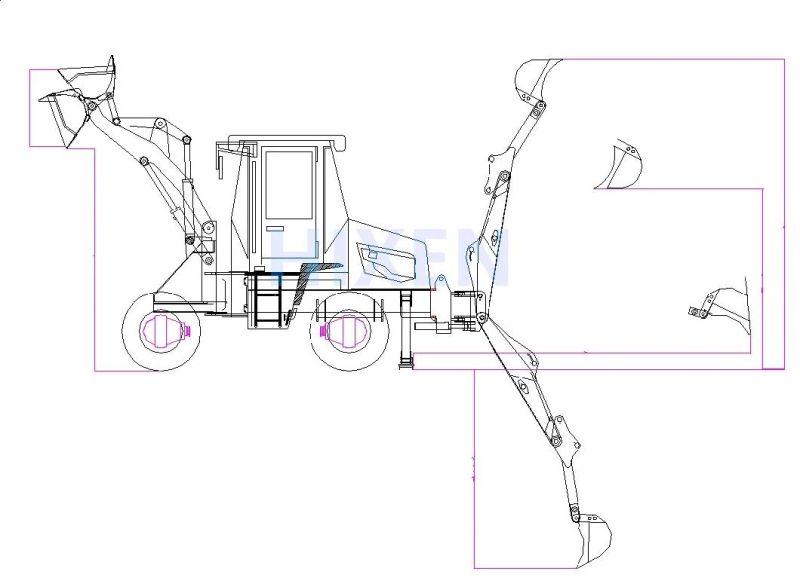 Construction Equipment Farm Mini Backhoe with Traktor Front Loader Wz10-10
