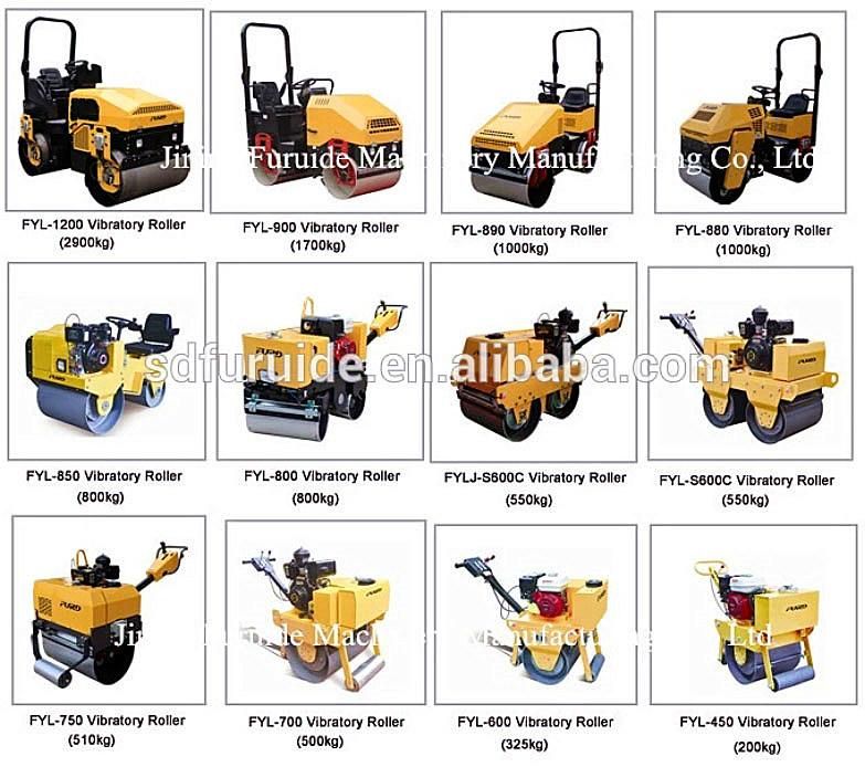 Mini Price Road Roller Compactor Hydraulic Double Drum Vibratory Road Roller Fyl-855