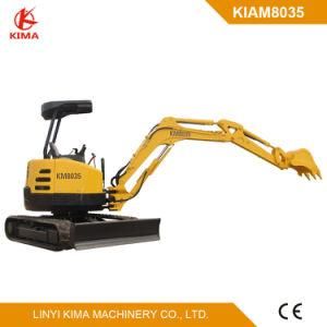 Kima8035 Mini Excavator with Zero Swing Passed Ce Test 3.5 Ton