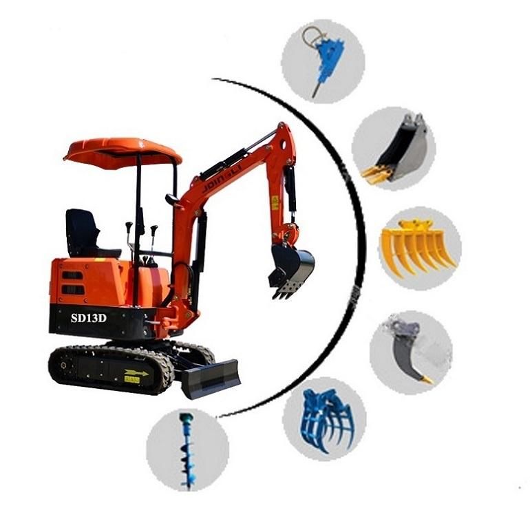 1 Ton Mini Digger 1200 Kg Mini Excavator 1 Ton 2 Ton 3ton 4ton 5 Ton Mini Crawler Excavator