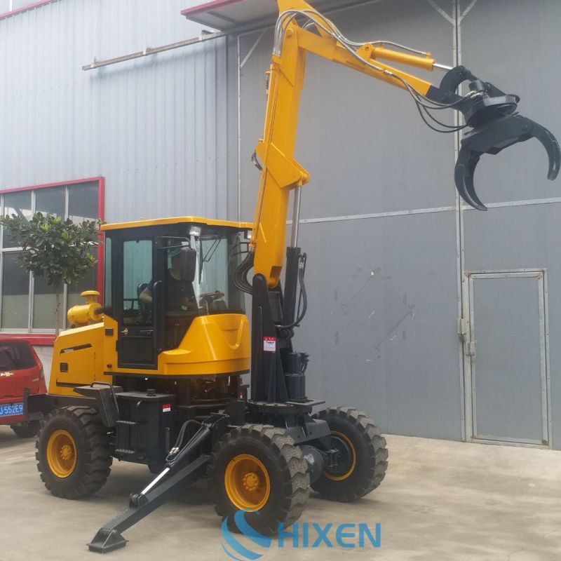 Ce Aprroved Mini Small Wheel Excavator Log Grapple for Sale