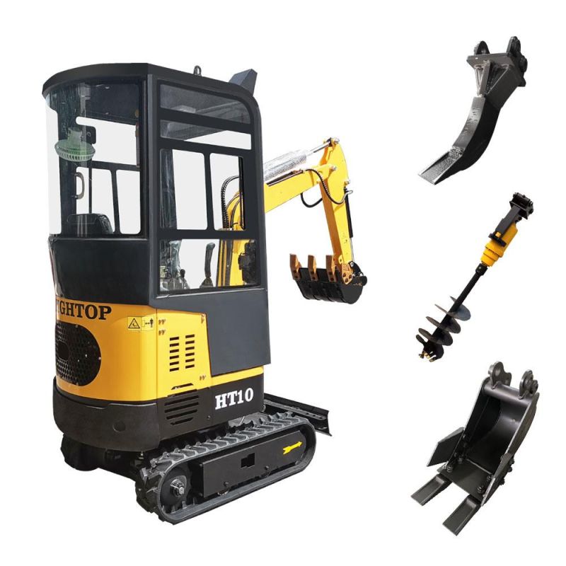 Shandong Mini Excavator with Cab Machine Micro Hydraulic Mini Digger 1 Ton Chinese Crawler Mini Excavator with Cab