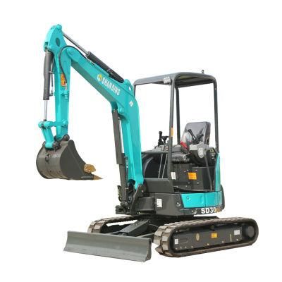 China Hot Sale SD30u 3 Ton Excavator Mini Excavator Mini Digger Hydraulic Mini Excavator for Sale