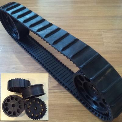 Small Rubber Track for Robot, 80mm Width, 2400mm Length