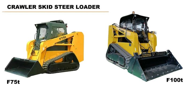 Best Price 130L/Min High Flow Large Skid Steer Loader 100HP Skid Loader with Tracks, Rated Load 1300kg