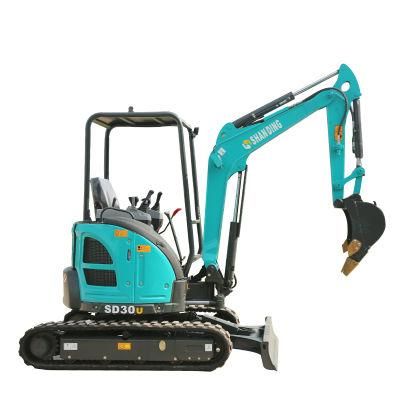 CE EPA Euro V Standard Earth-Moving Machinery SD30u 3 Ton Mini Excavator Crawler Excavator Digger for Sale