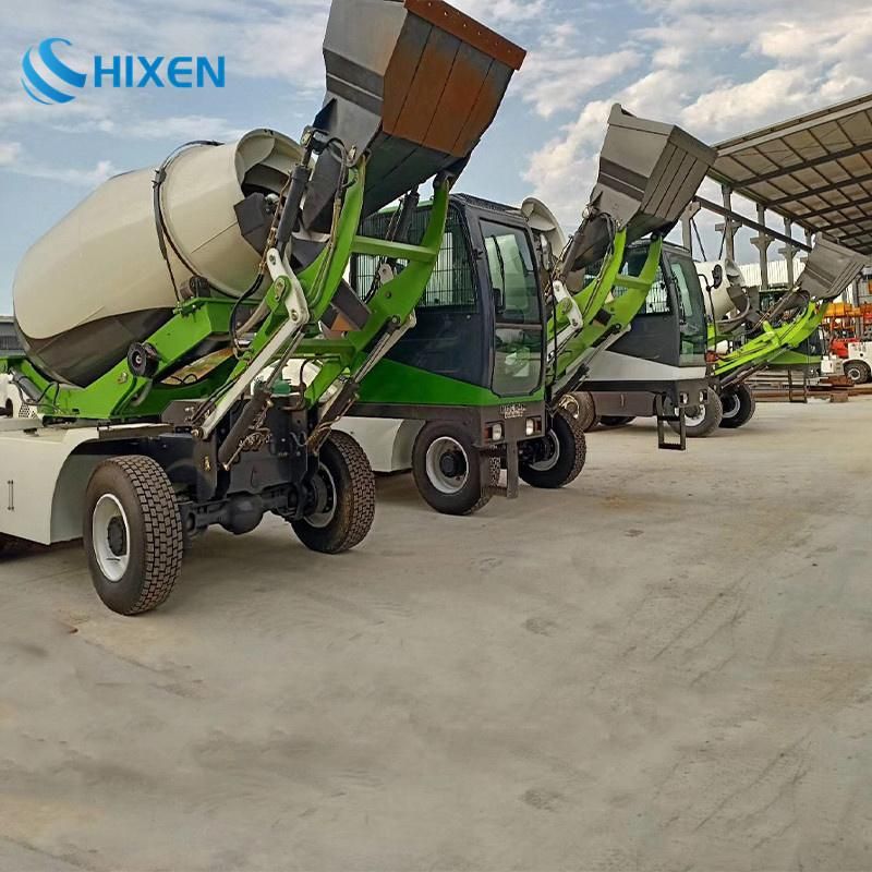 Mobile Self-Loading Concrete Mixer Truck with High Powerful Engine Automatic Feeding Mixer Machine