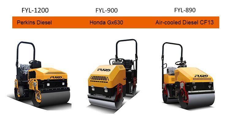 Ride on Hydraulic Double Drum Road Roller Compactor Fyl-860