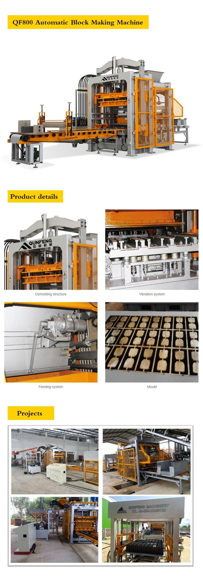 Qf800 Block Machine, China Machine, Quanzhou Machinery