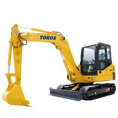 on Sales China Toros 6 Ton Backhoe Mini Hydraulic Crawler Excavator with Bucket / Te60/ CE ISO EPA Certification/ Farm Construction