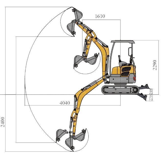 Hot Sale We20 Mini Bagger Excavator with EPA Engine