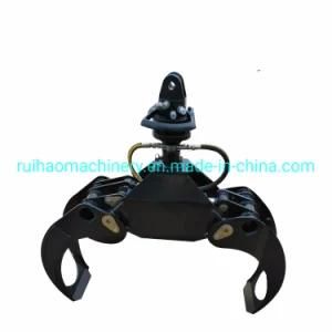 Mini Excavator Parts Hydraulic Log Rotating Grapple Grip Harvester Head