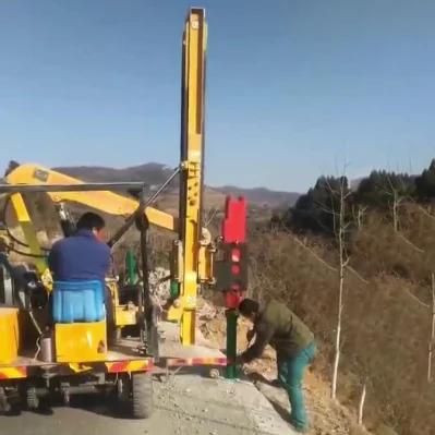Self-Propelled Hydraulic Pile Driver Used for Piling Guardrail Column
