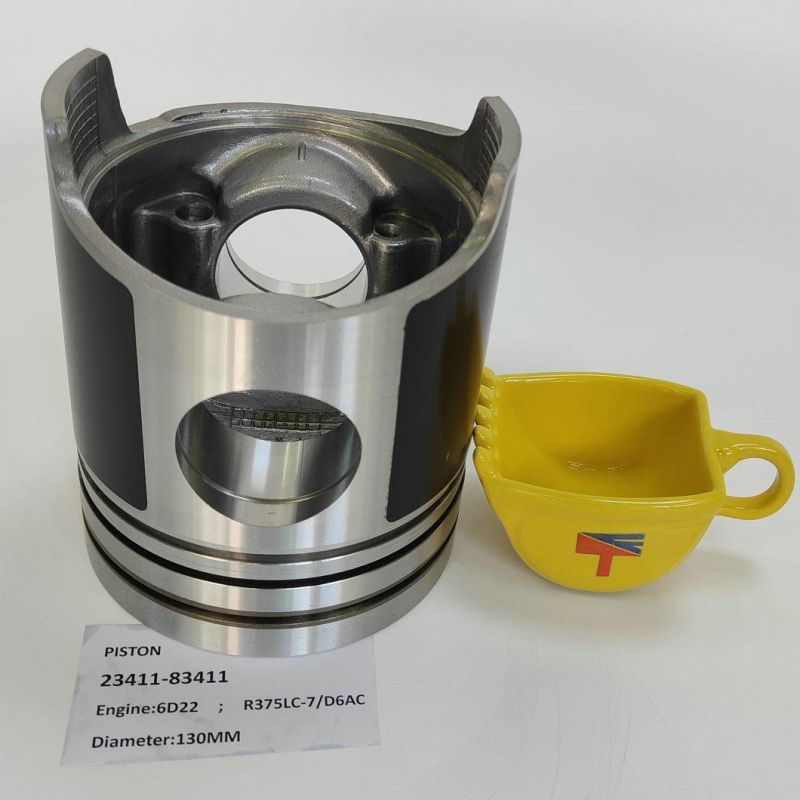High-Performance Diesel Engine Engineering Machinery Parts Piston 23411-83411 for Engine Parts 6D22 R375LC-7/D6AC 6D22t Generator Set Diaeter 130mm