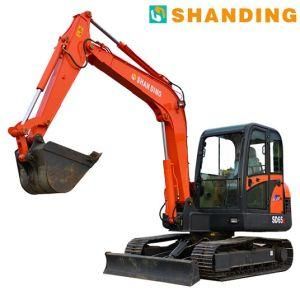 Closed Cab Steel Track Shandong 360 Degree Rotary 6ton Hydraulic Small Excavator with Yanmar Engine