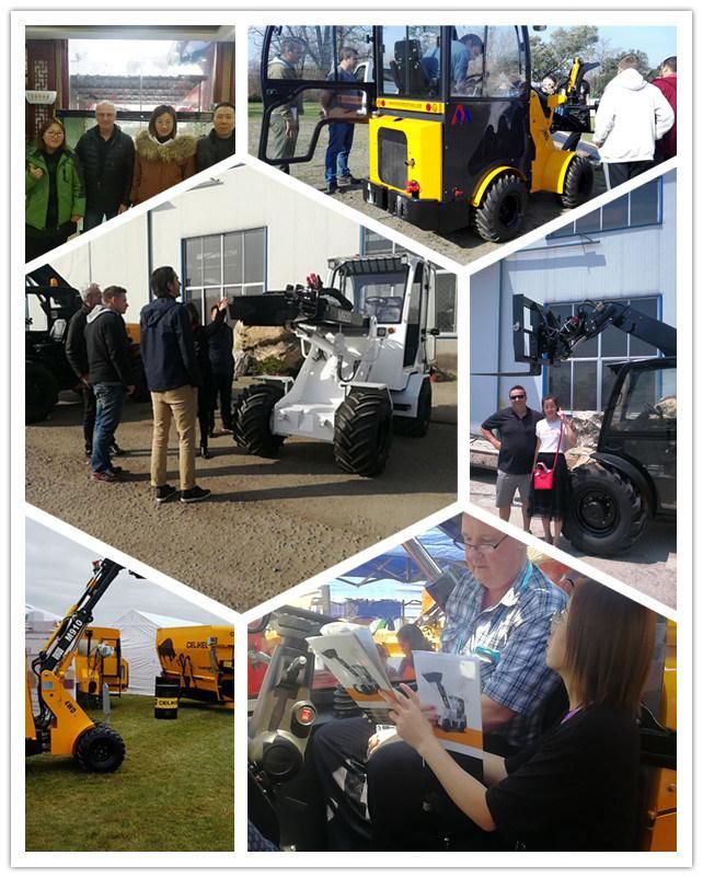 1500kg Medium Sized 3400*1500*2300mm Compact Wheel Loader with Kubota Loader Adapter Plate