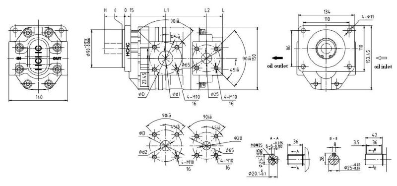 Hydraulic Gear Pump for Forklift, Tractor, Crane, Construction Machinery