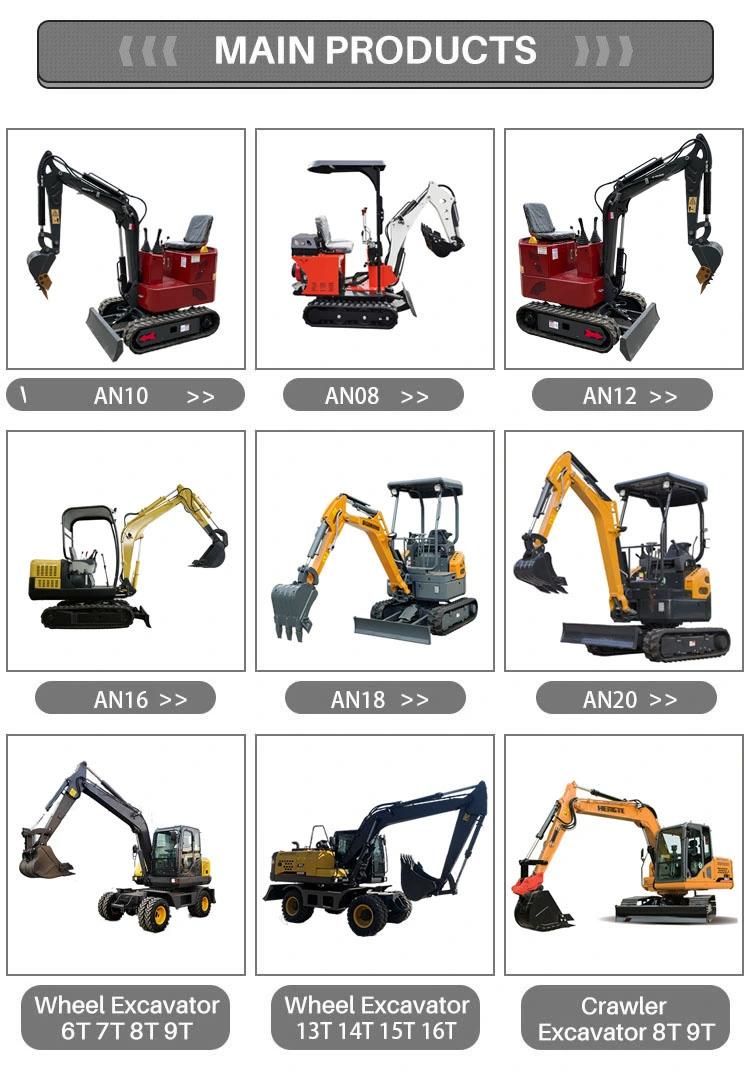 Multifunctional Small 1ton 1.8ton Hydraulic Crawler Garden Mini Excavator for Sale