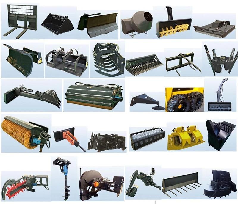 Chinese New Hydraulic Mini Skid Steer Loader Price with Attachments for Sale