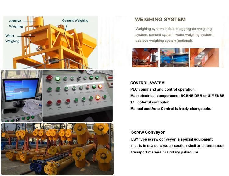 High Efficiency 25m3h / Hzs25 Concrete Batching Mixing Plant