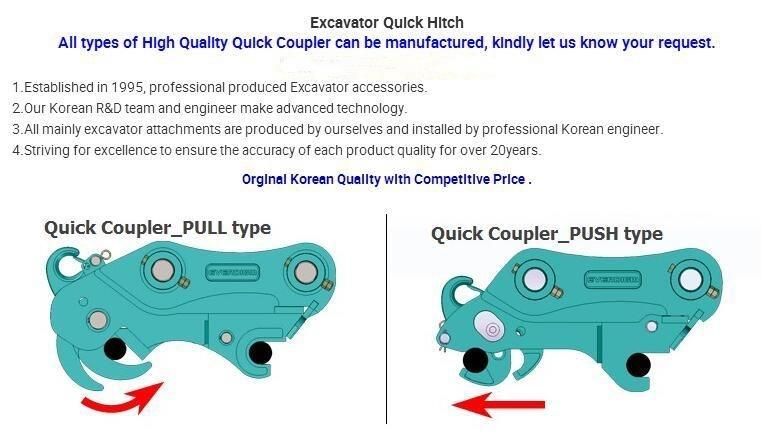 Mini Excavator Parts Attachments Quick Hitch Couplers Quick Coupler for Sale