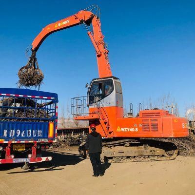 China Wzy40-8c Bonny 40 Ton Hydraulic Material Handler with Rotational Orange-Peel Grapple