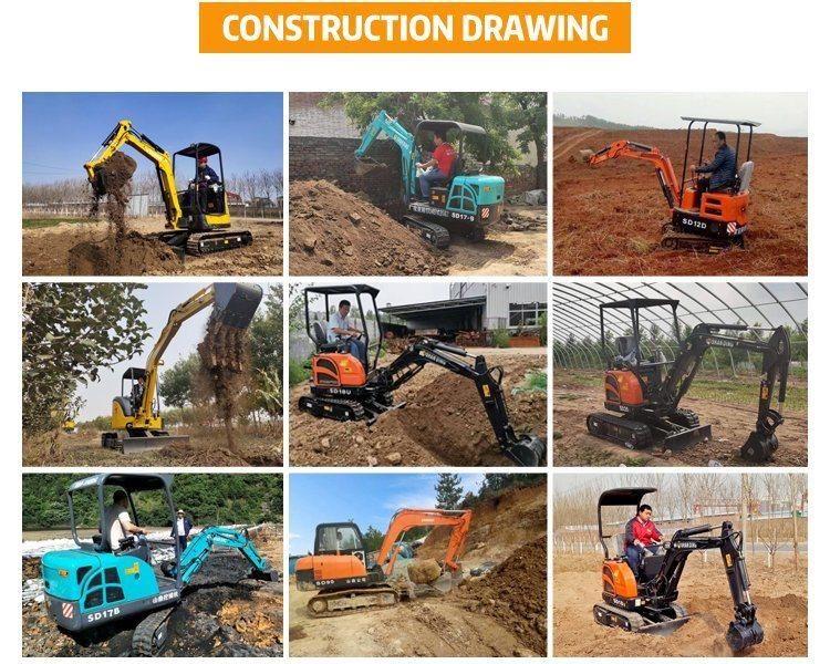 1 Ton Mini Excavator Excavator Digger Cheap Price 1ton 2 Ton 3ton Mini Excavator and Digger Mini Track Excavator Mini Digger