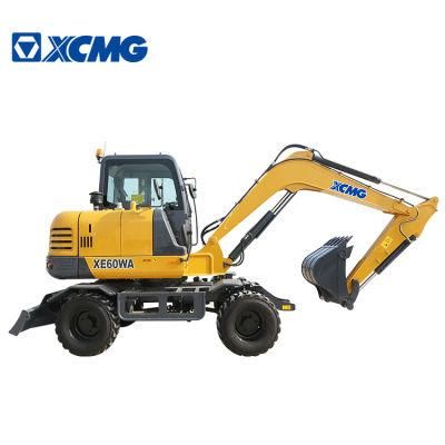 XCMG 6 Ton Mini Wheel Excavator Xe60wa China New Small Hydraulic 0.23m3 Wheel Digger Mini Excavator Machine for Sale