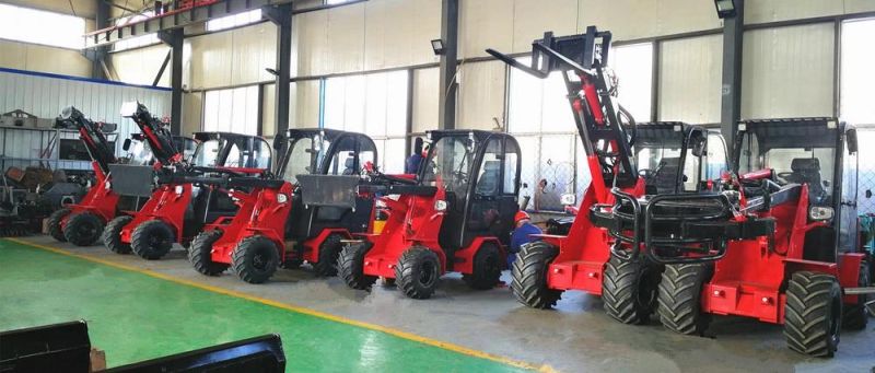 High Quality CE 0.6 Ton~2 Ton Compact Mini Articulated Wheel Backhoe Excavating Loader Price for Sale