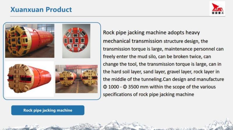 China Manufacture Subways Culvert 1200mm Rock Pipe Jacking Machine for Sales