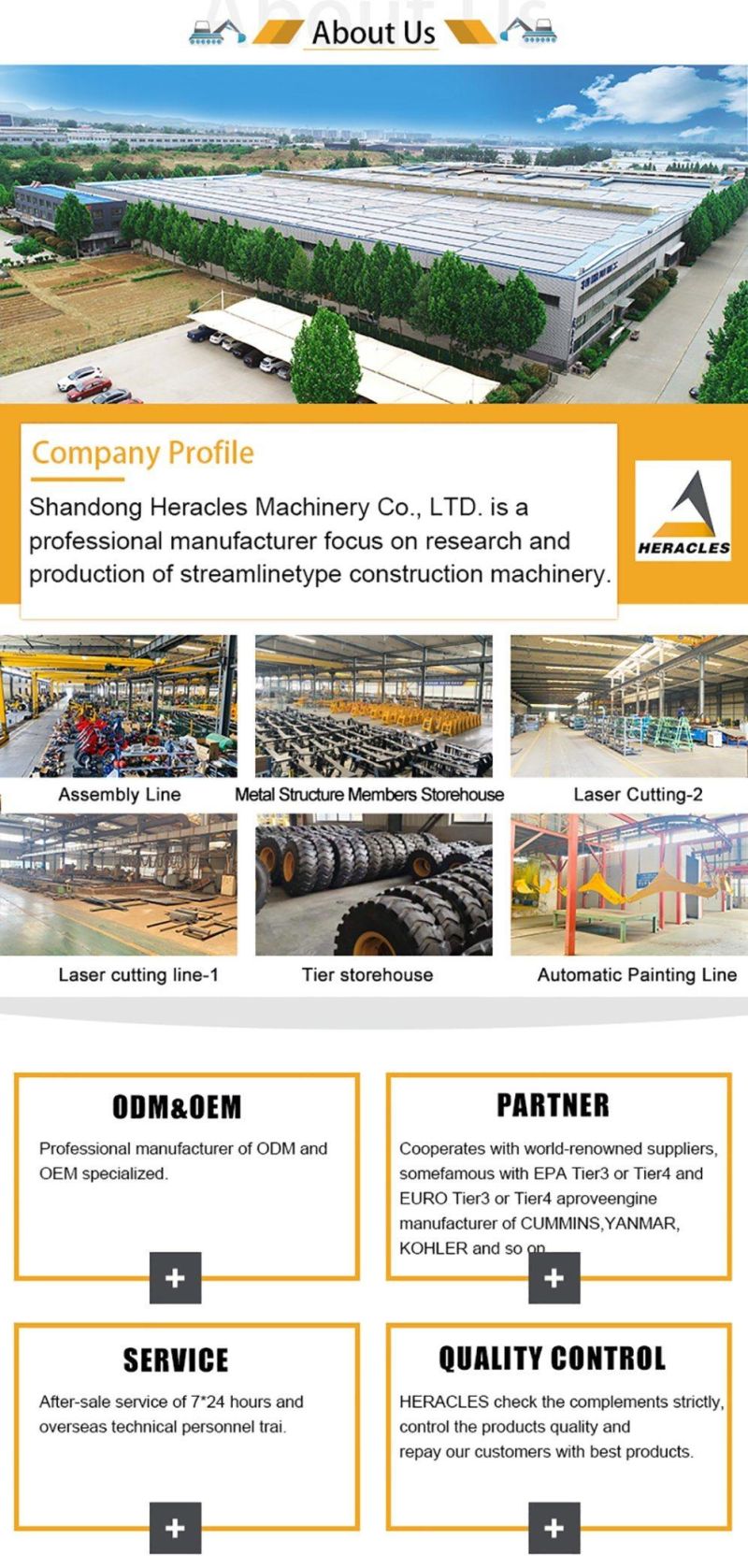 New Design Heracles Backhoe Loader Brands Price List