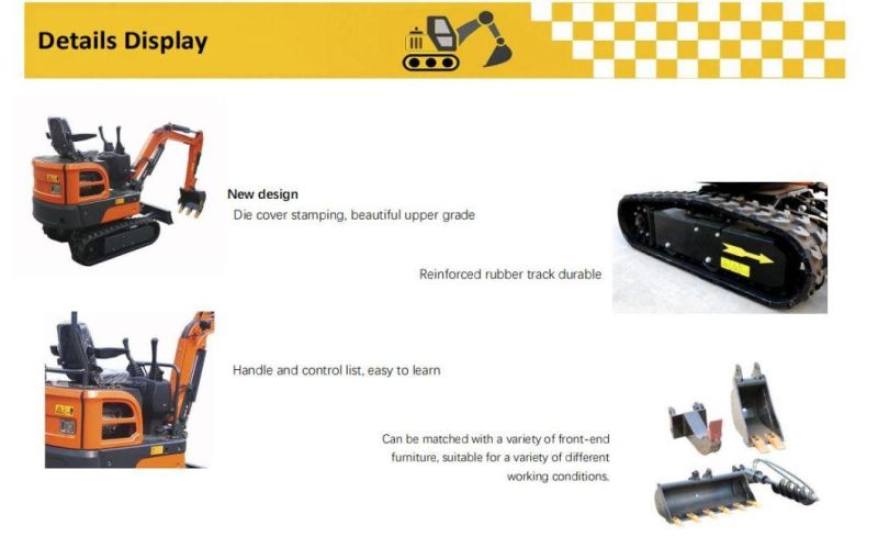 1 Ton Mini Excavator Excavator Digger Cheap Price 1ton 2 Ton 3ton Mini Excavator and Digger Mini Track Excavator Mini Digger